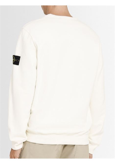brushed organic cotton fleece sweatshirt man ivory STONE ISLAND | K2S15 6100028 S0A20V0093